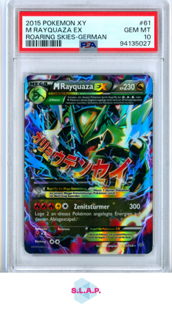 M RAYQUAZA EX ROARING SKIES-GERMAN POKEMON XY ROARING SKIES 2015 61 PSA 10 - Image 1