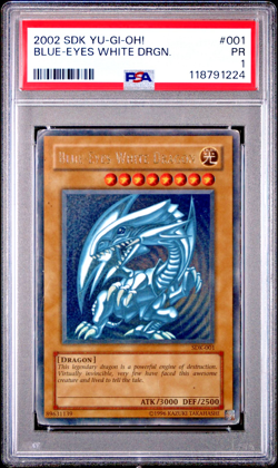 PSA 1 Blue-Eyes White Dragon SDK-001 Ultra Rare Starter Deck Kaiba 2002 Yugioh - Image 1