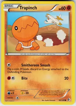 Pokemon Trapinch 83/149 Boundaries Crossed Normal card - Image 1