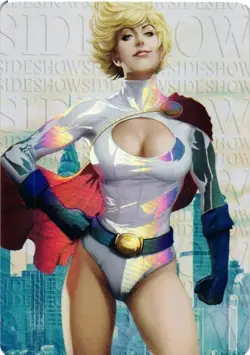 POWER GIRL Cartoon Beauty HOLOGRAPHIC Goddess Story Custom Art Collectible Card - Image 1