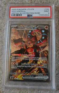 2025 Pokemon JTG Volcanion ex Special illustration Rare 182/159 PSA 9 🔥 - Image 1