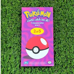 Pokemon Topps Series 2 Tin Box Topper Foil Card 2 of 5 Ash Pikachu Brock Misty - Image 2