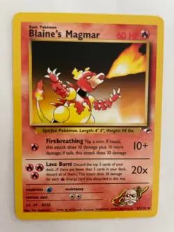Pokemon Blaine's Magmar Uncommon Gym Heroes 037/132 NM - Image 1