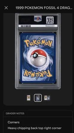 1999 POKEMON FOSSIL 1ST ED #4 DRAGONITE-HOLO PSA 8 NM-MT - PERFECT CENTERING - Image 2