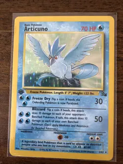 Pokemon 1st Edition Articuno 2/62 Fossil Holo Rare NM - Image 1