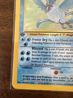 Pokemon 1st Edition Articuno 2/62 Fossil Holo Rare NM - Image 5