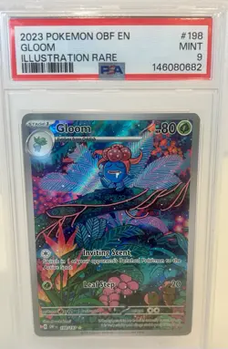 2023 Pokemon Obsidian Flames Gloom Illustration Rare 198/197 PSA 9 - Image 1