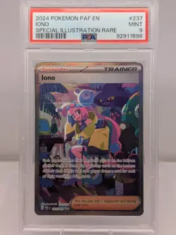 2024 POKEMON PAF EN PALDEAN FATES 237/091 IONO SPECIAL ILLUSTRATION RARE PSA 9 - Image 1