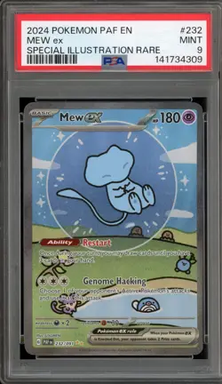 Pokemon Mew ex Paldean Fates Special Illustration Rare #232 PSA 9 Mint - Image 1