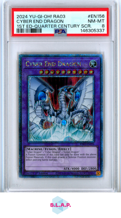 CYBER END DRAGON 1ST ED-QUARTER CENTURY SCR. YU-GI-OH! RA03 2024 EN156 PSA 8 - Image 1