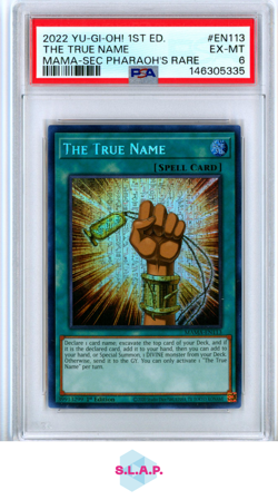 THE TRUE NAME MAMA-SEC PHARAOH'S RARE YU-GI-OH! 2022 EN113 PSA 6 - Image 1