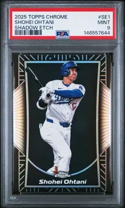 2025 Topps Chrome Shadow Etch Shohei Ohtani #SE-1 PSA 9 MINT Case Hit SP - Image 1