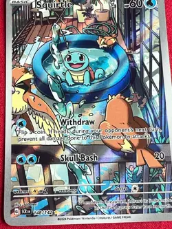 Pokemon TCG Squirtle Stellar Crown Illustration Card 148/142 Near Mint - Image 2