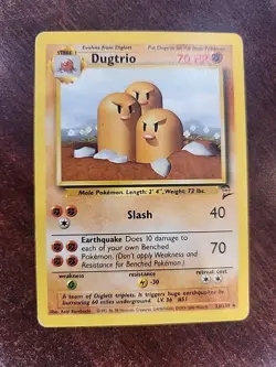 Dugtrio Base Set 2 Pokemon Card WOTC - Image 1