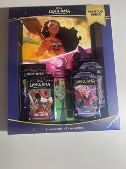 Disney Lorcana | Portfolio Bundle | 1 Card Binder, 4 Booster Packs - Image 1