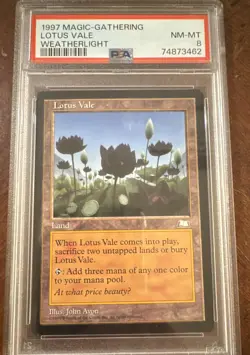 1997 Magic The Gathering Lotus Vale Weatherlight Regular PSA 8 Nm-mt MTG - Image 1