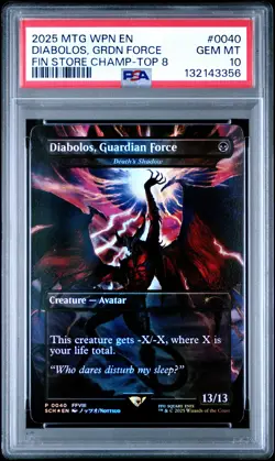 2025 MTG Final Fantasy Diabolos Guardian Force Top 8 Foil 0040 PSA 10 Gem Mint - Image 1