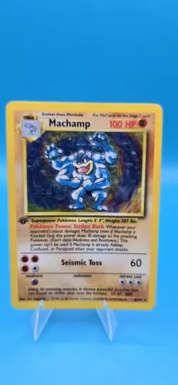 Pokemon Machamp 8/102 Base Set Unlimited Holo Rare 100 HP - Image 1