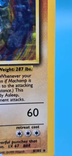 Pokemon Machamp 8/102 Base Set Unlimited Holo Rare 100 HP - Image 4