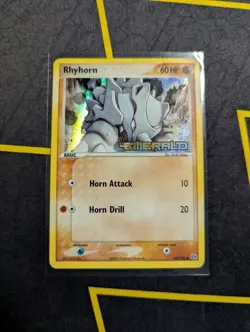 Pokemon Rhyhorn 62/106 EX Emerald 2005 Reverse Holo Stamped DMG - Image 1