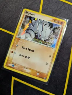 Pokemon Rhyhorn 62/106 EX Emerald 2005 Reverse Holo Stamped DMG - Image 3