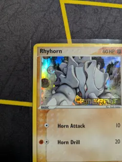 Pokemon Rhyhorn 62/106 EX Emerald 2005 Reverse Holo Stamped DMG - Image 4