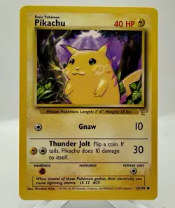 1999 Pokemon Unlimited Pikachu E3 Stamped Yellow Cheeks #58 NM/LP - Image 1