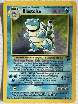 Blastoise 2/130 Holo Rare Base Set 2 Pokemon Holo Heavily Played - Image 1