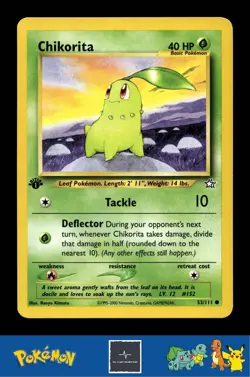 2000 Pokemon WotC Neo Genesis 53/111 Chikorita 1st Ed - Image 1