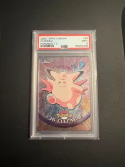 2000 TOPPS CHROME POKEMON T.V. #36 CLEFABLE PSA 9 - Image 1
