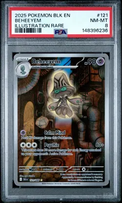 2025 POKEMON BLK EN-BLACK BOLT ILLUSTRATION RARE #121 BEHEEYEM PSA 8 - Image 1