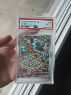 2025 Pokemon Destined Rivals Rotom Illustration Rare #197 PSA 8 - Image 1