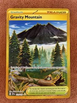 Pokemon TCG - Gravity Mountain 250/191 - Surging Sparks - Holo Gold Hyper Rare - Image 1