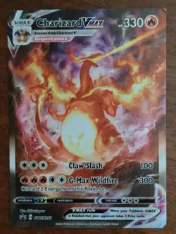 Square Corner Miscut Error Pokemon Charizard VMAX Black Star Promo SWSH261 - UPC - Image 1