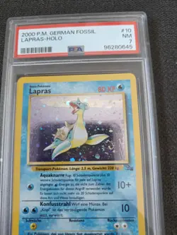 Graded PSA 7 2000 Pokemon German Fossil - Lapras 10/62 Holo W/ Swirl!! #10 - Image 2