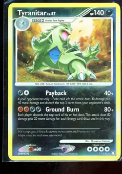 Tyranitar Reverse Holo Rare (17/123) - Pokemon TCG - Mysterious Treasures - MP - Image 1