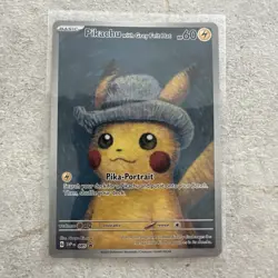 2023 Pokemon Van Gogh Museum Pikachu with Grey Felt Hat SVP Black Star Promo 085 - Image 2