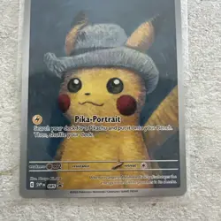 2023 Pokemon Van Gogh Museum Pikachu with Grey Felt Hat SVP Black Star Promo 085 - Image 3