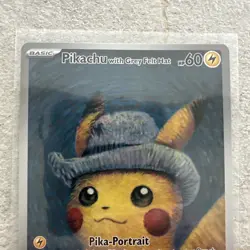 2023 Pokemon Van Gogh Museum Pikachu with Grey Felt Hat SVP Black Star Promo 085 - Image 4