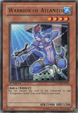 Yugioh Warrior of Atlantis FOTB-EN016 Rare 1st Edition LP - Image 1