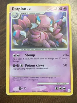 Pokemon Card Drapion (23/130) Diamond and Pearl Rare Non-Foil - Image 1
