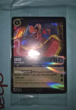 Disney Lorcana D23 Iago Out Of Reach Promo Card 8/D23 Exclusive Foil Rare Sealed - Image 1