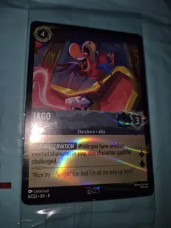 Disney Lorcana D23 Iago Out Of Reach Promo Card 8/D23 Exclusive Foil Rare Sealed - Image 3