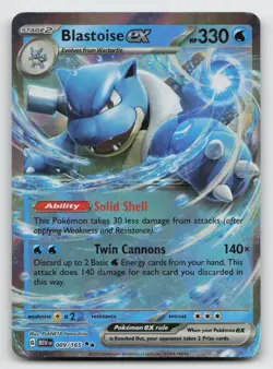 Blastoise ex - 009/165 - Pokemon 151 Ultra Rare Card NM - Image 1