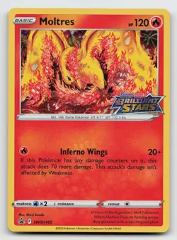 Moltres - SWSH185 - Prerelease Black Star Promo Rare - Pokemon Card - NM - Image 1