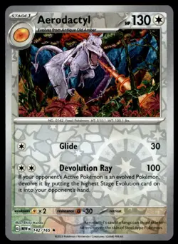 Aerodactyl 142/165 Rare 151 Pokemon Reverse Holo Lightly Played - Image 1