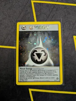 Metal Energy 19/111 Neo Genesis Holo Rare DOUBLE SWIRL 2000 Pokemon Vintage DMG - Image 1