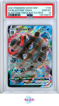 FA/BLASTOISE VMAX BATTLE BOX POKEMON SWSH BLCK STR PRM 2021 103 PSA 10 - Image 1