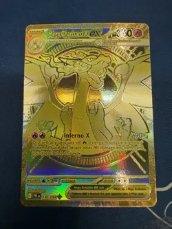 Mega Charizard X ex Gold Hyper Rare 130/094 Pokemon Phantasmal Flames English - Image 1