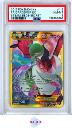 FA/GARDEVOIR EX STEAM SIEGE-SECRET POKEMON XY STEAM SIEGE 2016 116 PSA 8 - Image 1